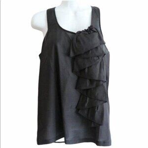 Club Monaco Silk Ruffle Sleeveless Tank Top Blouse